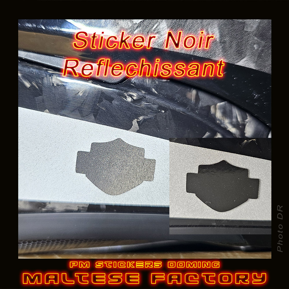 maltese factory pm stickers doming sticker logo H.2 reflechissant